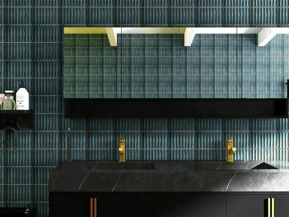Gạch mosaic que trắng size 22x145mm mã 2201