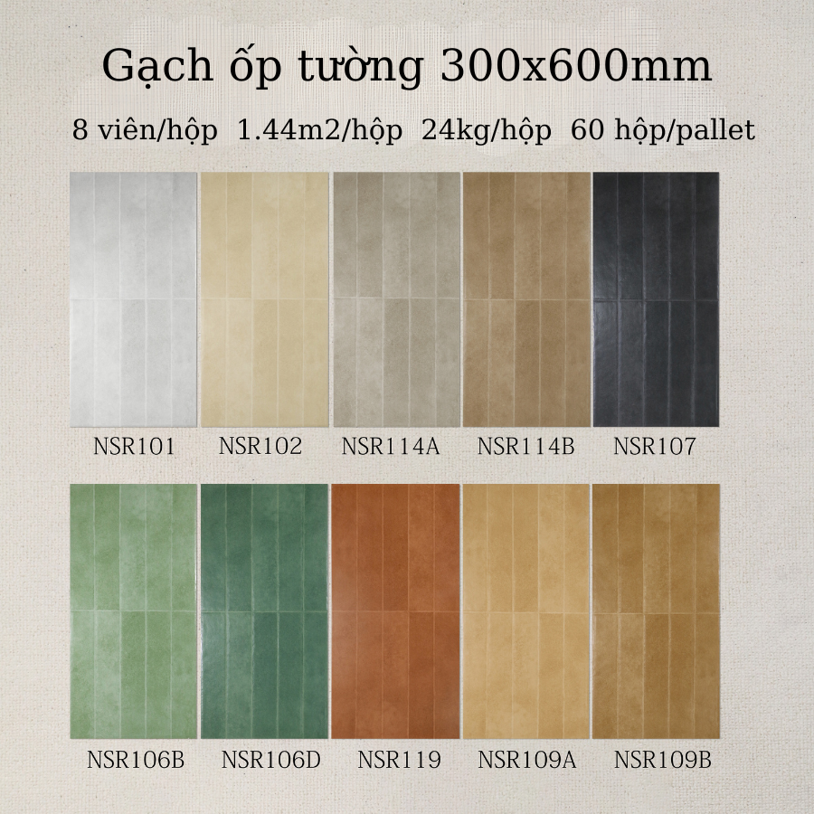 Gạch ốp tường KT 300x600mm mã NSR106D