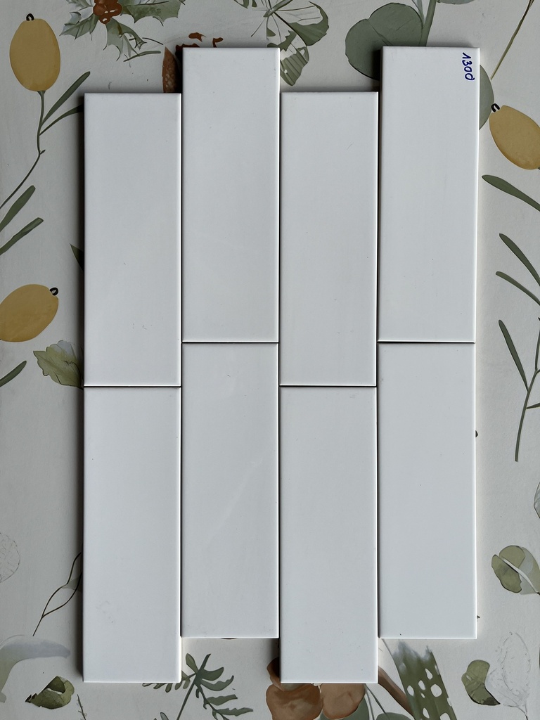 Gạch thẻ trắng bóng phẳng KT 100x300mm mã STA1300