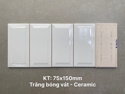 [PSTA75150-B] Gạch thẻ loại ưu trắng bóng vát KT 75x150mm PSTA75150-B